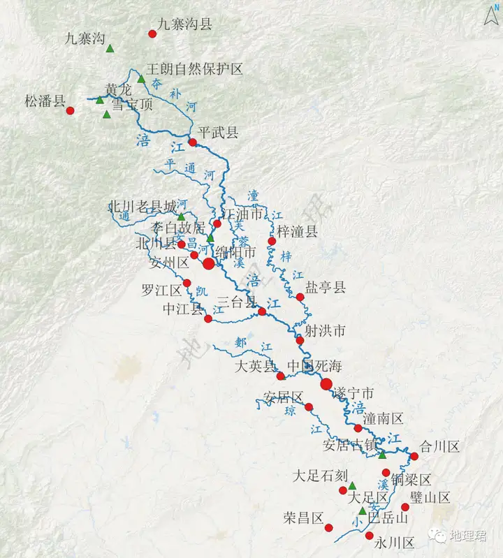 嘉陵江水系流域图图片