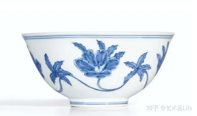 蔵友館蔵品・明・成化年製款・古陶瓷品・斗彩・福寿包銅花卉紋・斗笠碗