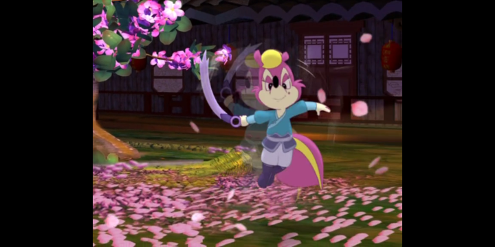 破千赞了,补个莎丽出场的图. 大概也是她全剧里唯一一次用紫云剑法吧.