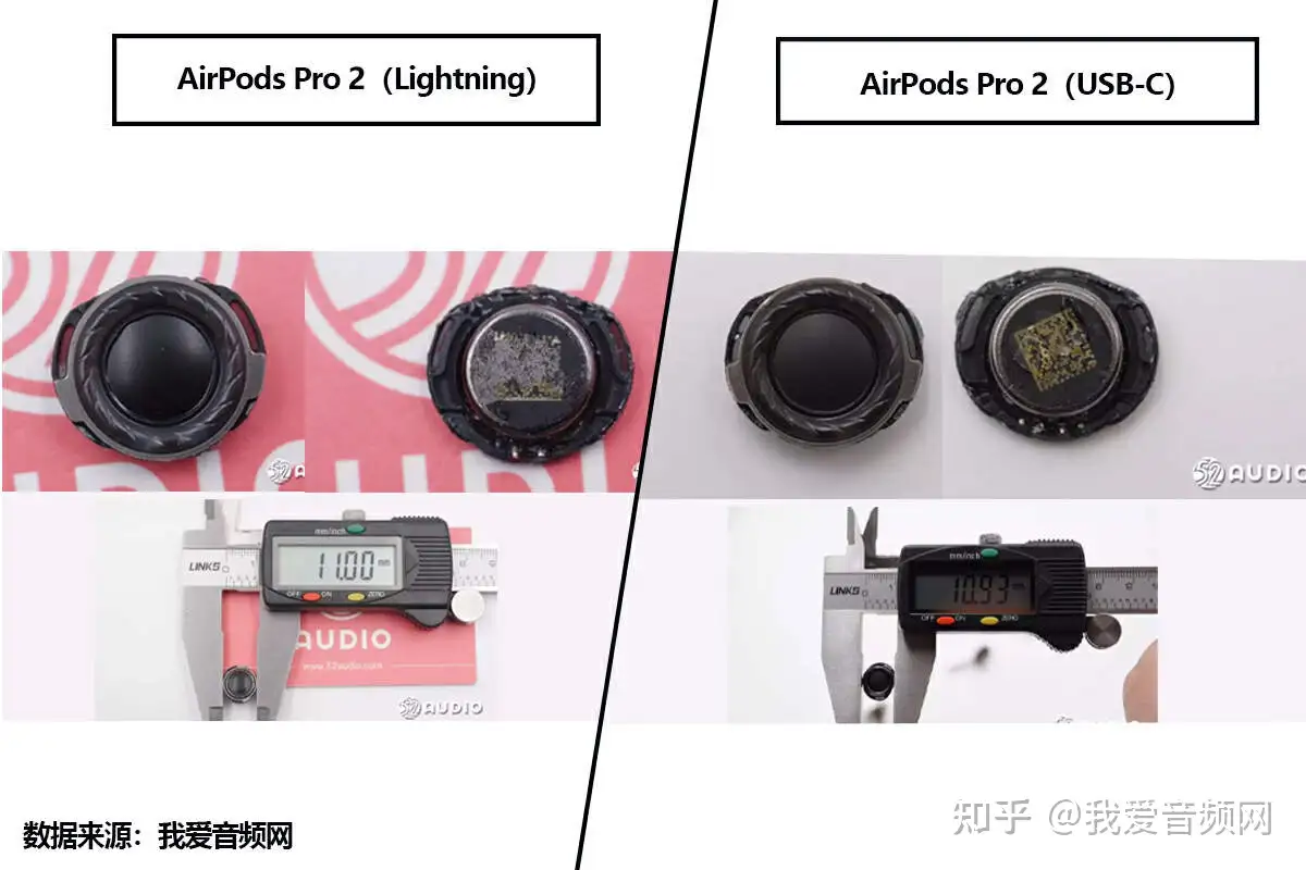 拆解对比来了，苹果AirPods Pro 2（Lightning）VS AirPods Pro（USB-C