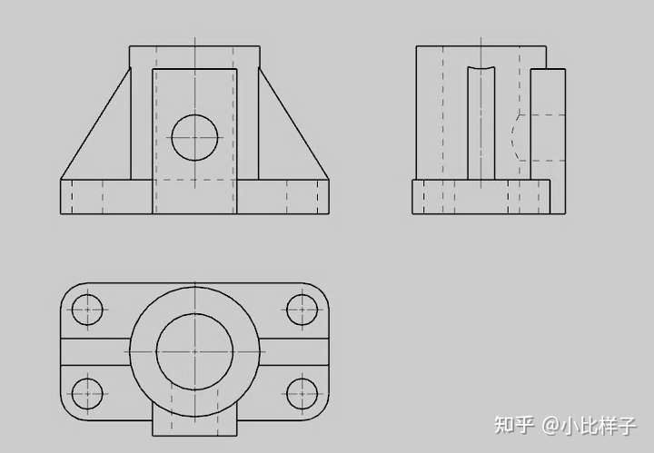 請問這個圖的三視圖怎麼畫有大神嗎?
