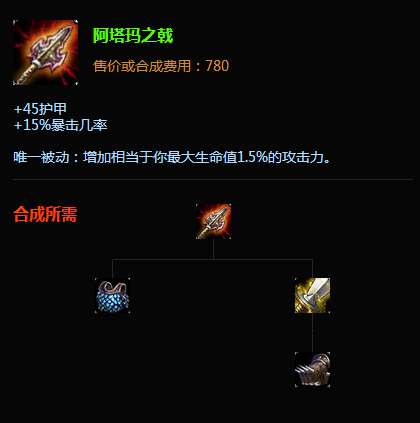 补充一点,s2时期有一件装备叫阿塔玛之戟,如图
