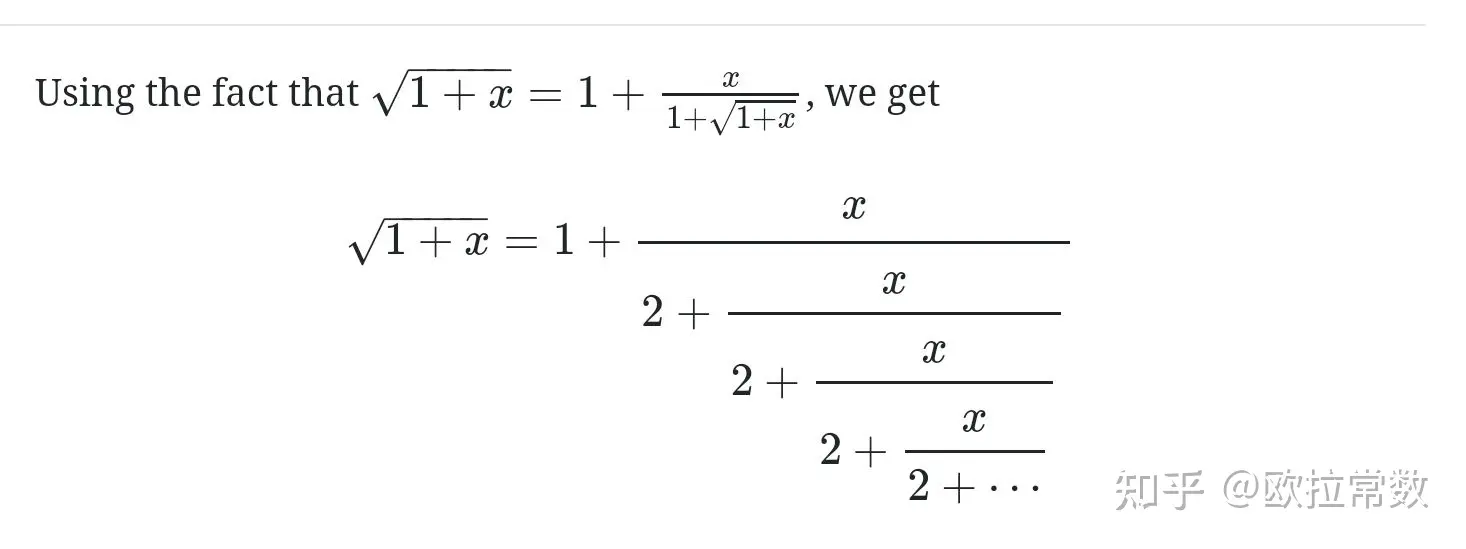 平方根的连分数展开公式 知乎