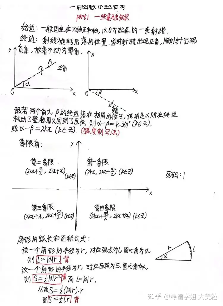 三角函数没那么难 学霸笔记来袭 知乎