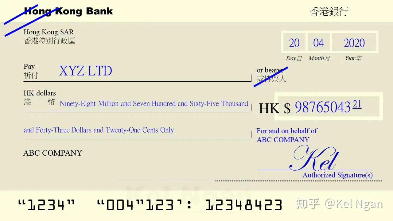 香港银行小知识(1) - 开支票- 知乎