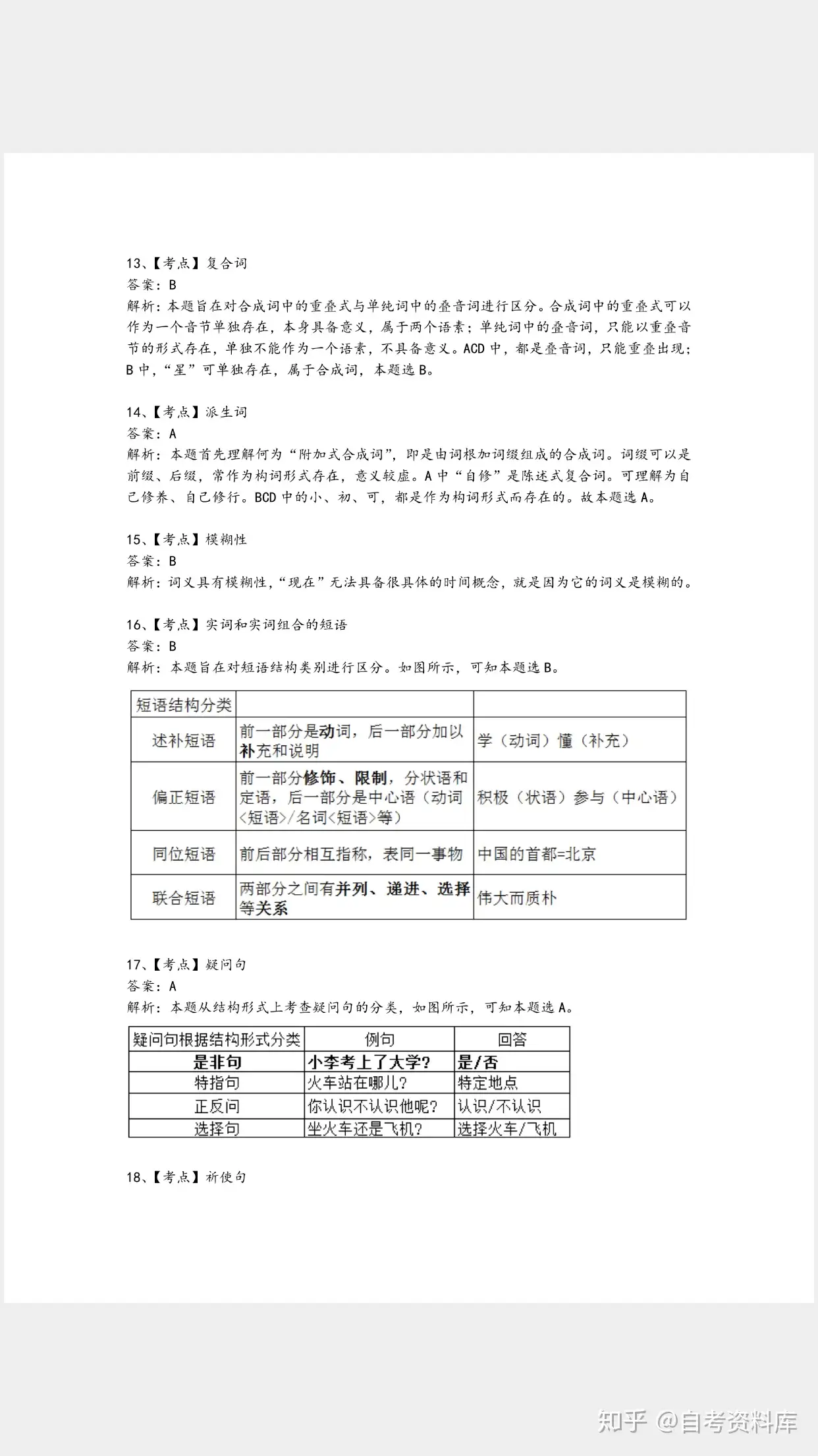 1/5）考前必做模拟题现代汉语卷一答案- 知乎