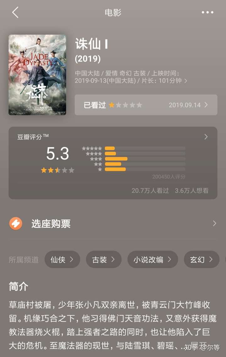如何看待诛仙豆瓣开分6.7?