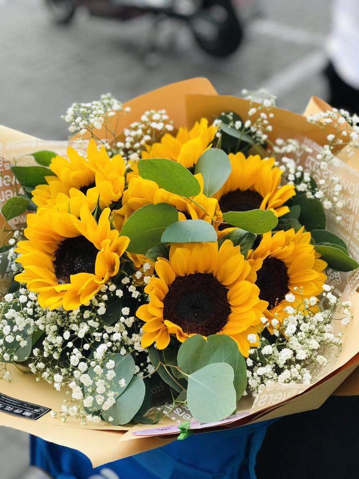 她喜欢向日葵和满天星,送干花还是鲜花?