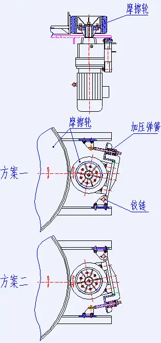问题描述这次是一个摩擦轮加压的讨论,如图1所示可看出主要原理是