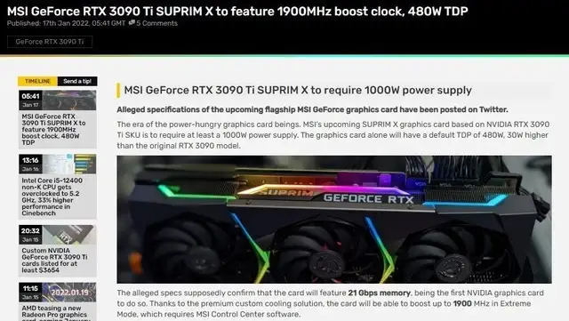 誠実 【sofkas96+mer 様専用】RTX GeForce Ti 3090Ti SUPRIM 3090 微星