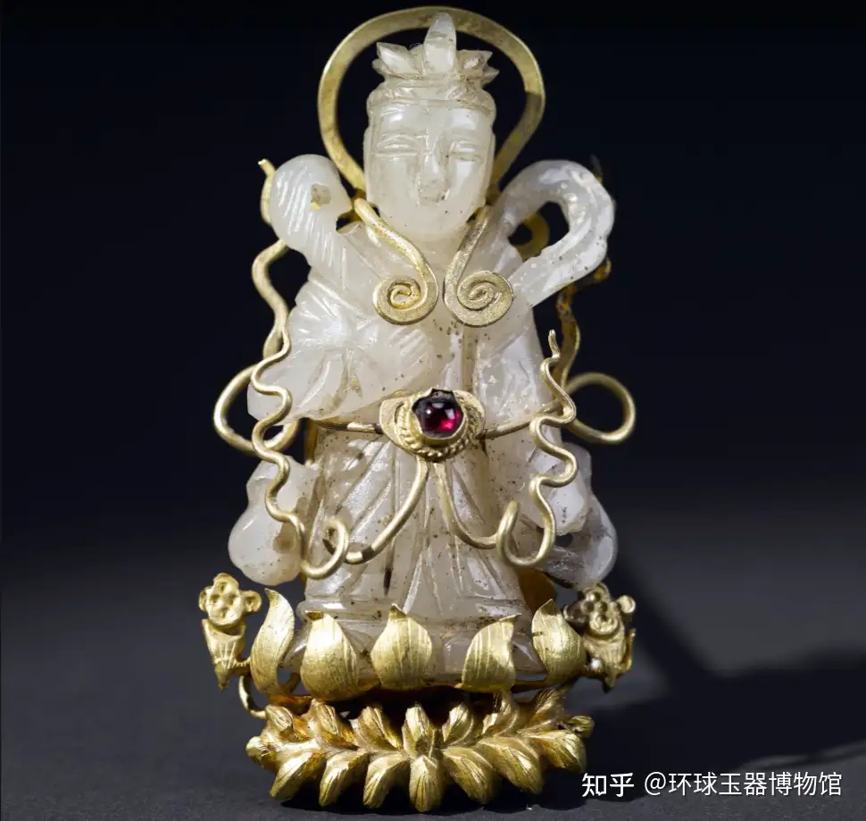 中国 玉石白玉彫刻 玉器 環 装飾品 C 3757E-