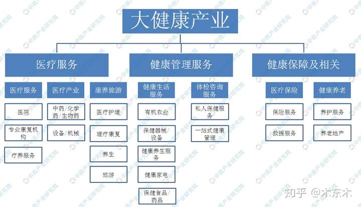 从政策和市场解读大健康产业可以概括为:医疗服务,医药保健产品,营养