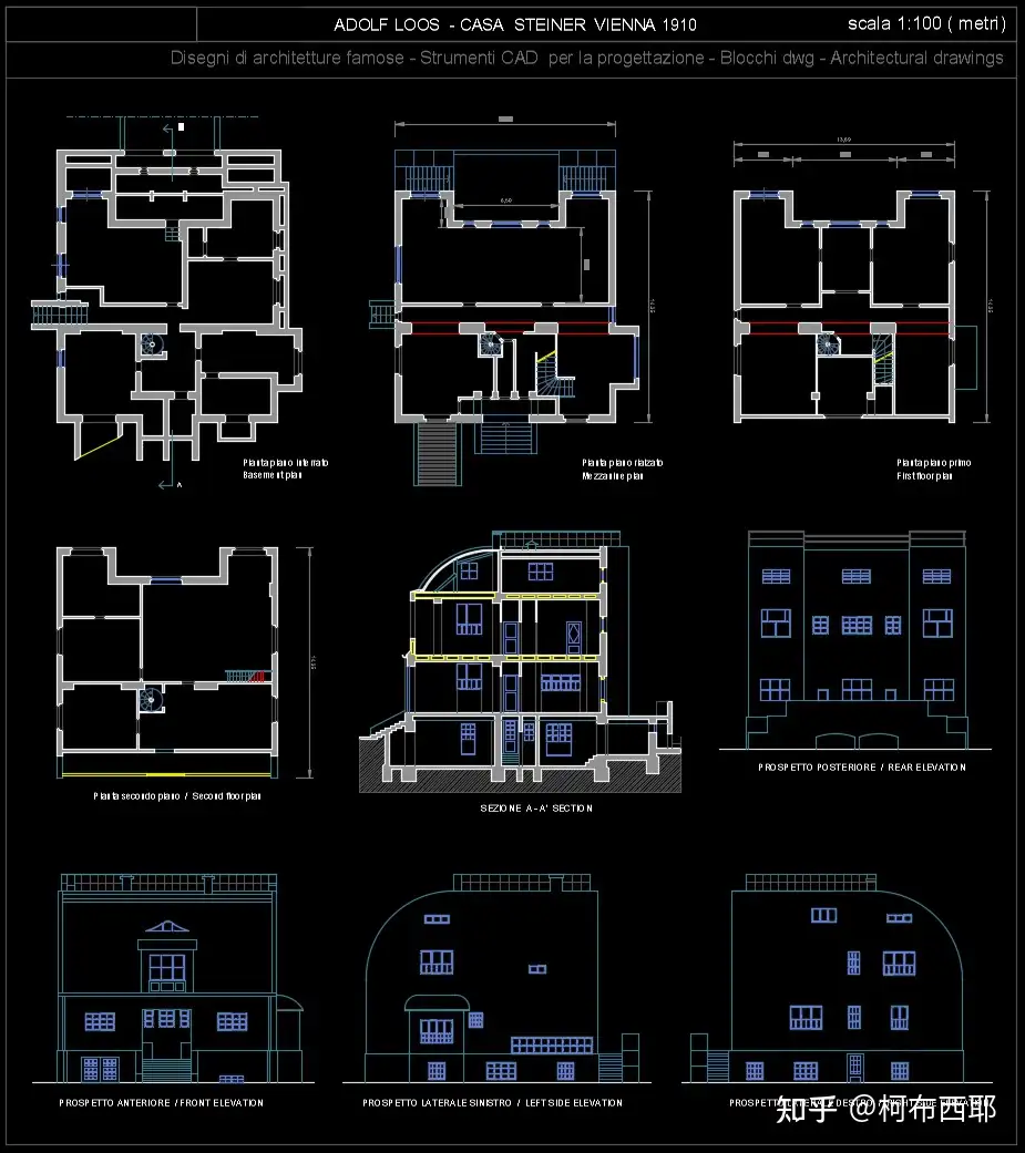 CAD+SU模型】Adolf Loos阿道夫路斯作品集-米勒穆勒缪勒住宅别墅-Moller 