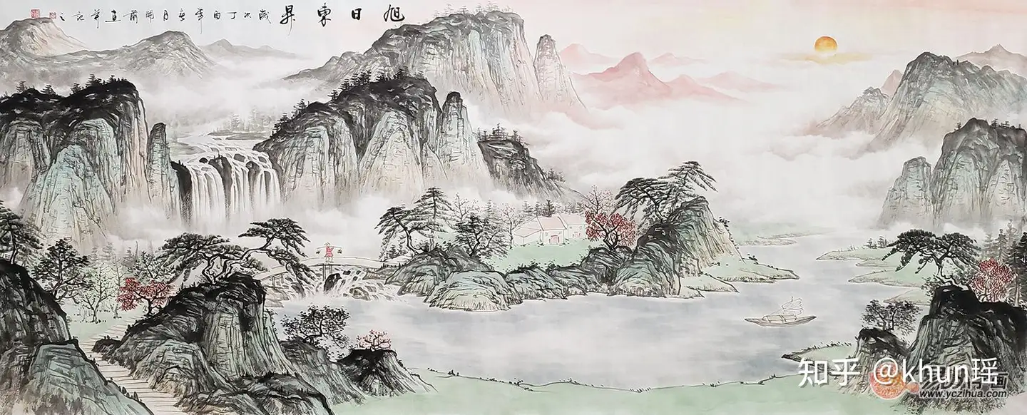 黄开前老师作品盘点：中式山水国画韵味十足- 知乎