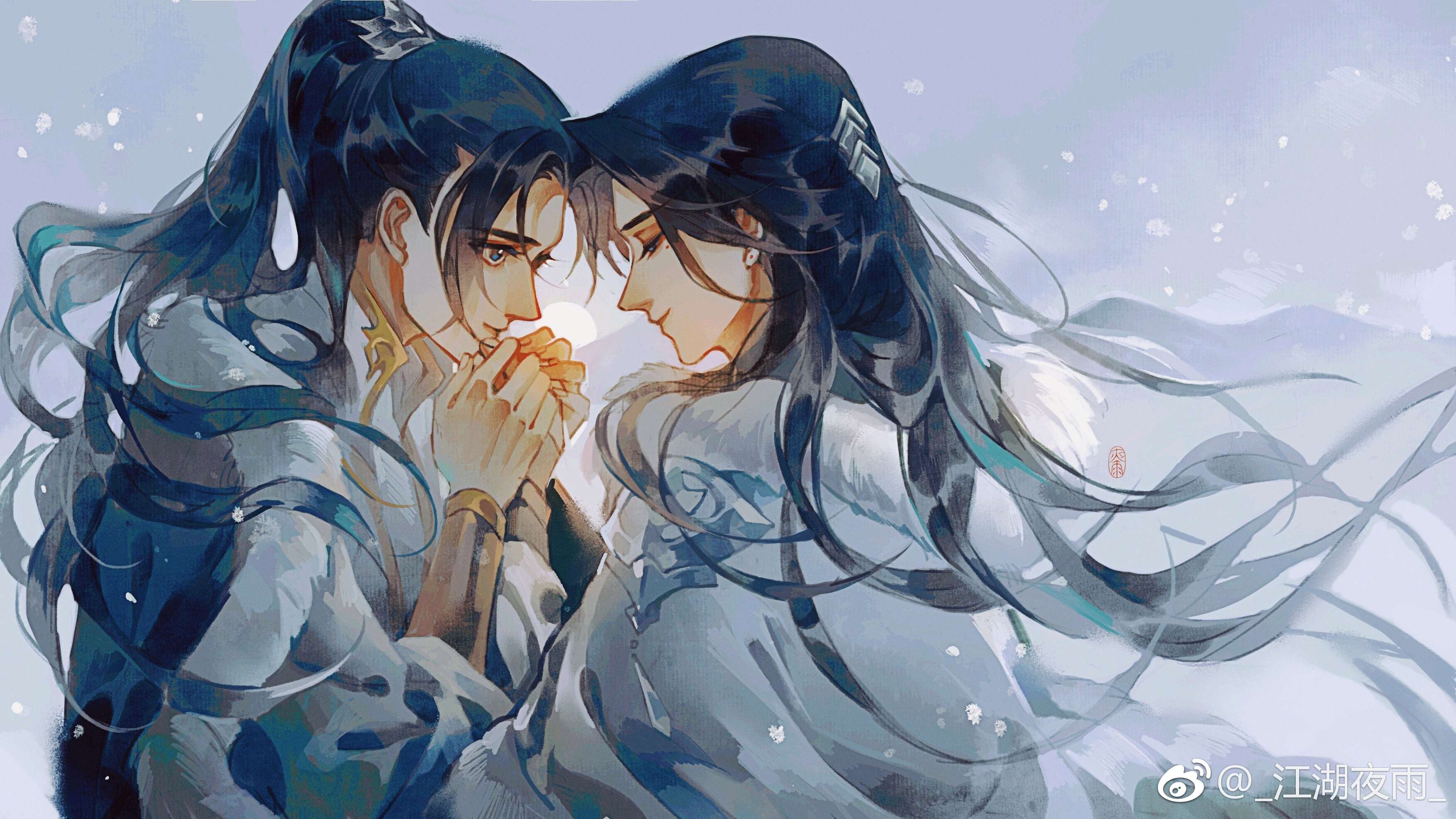 亭上人如蓬岛客,带雪飞来似鹤仙.