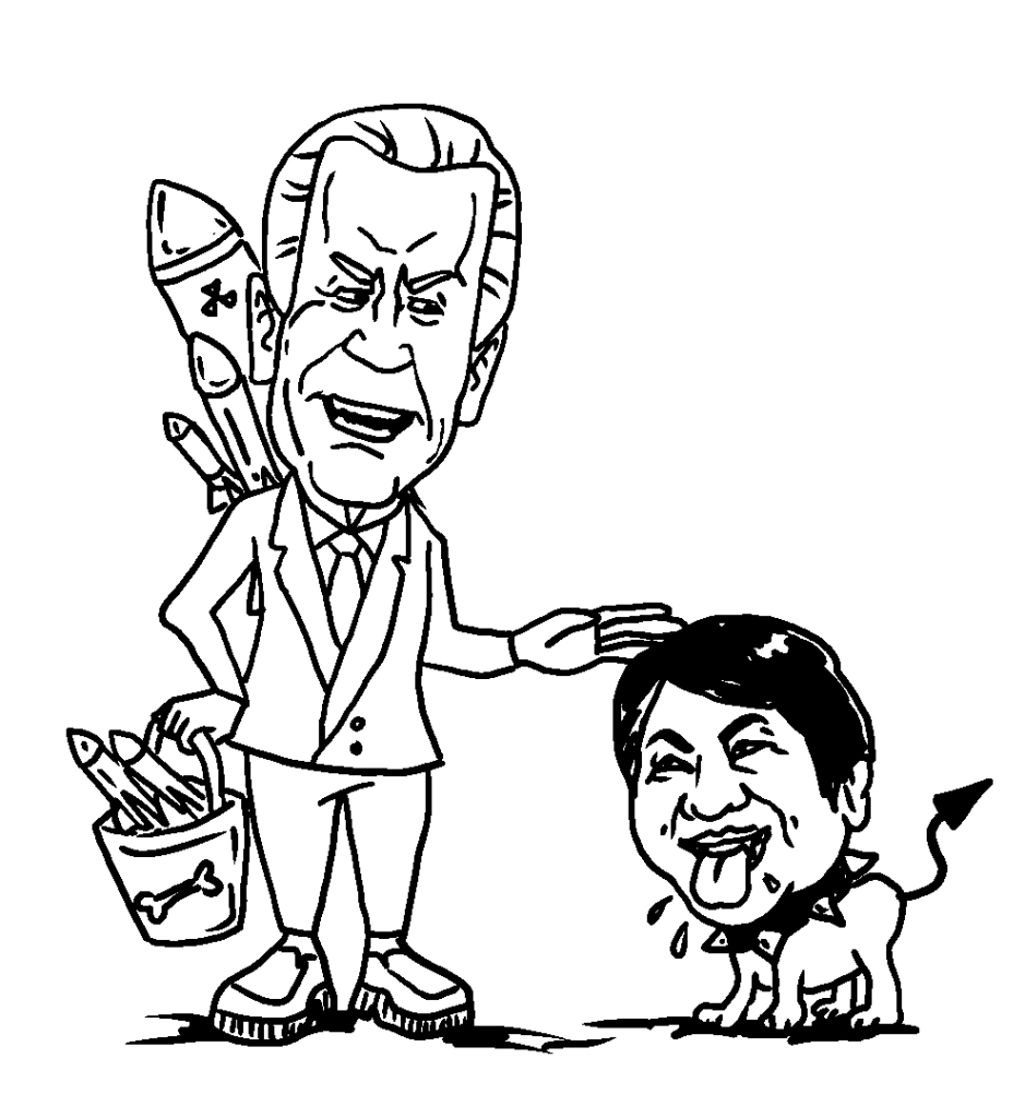 9, may 7, 2023菲共《人民报》为拜登与小马科斯的五一会晤作画we are