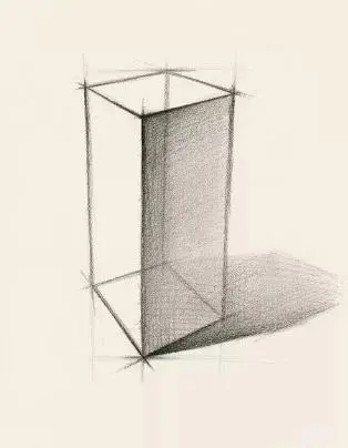 素描入门 石膏长方体的画法步骤
