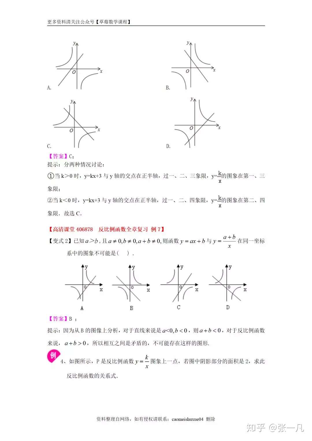 初中数学章节复习 反比例函数训练题 知乎