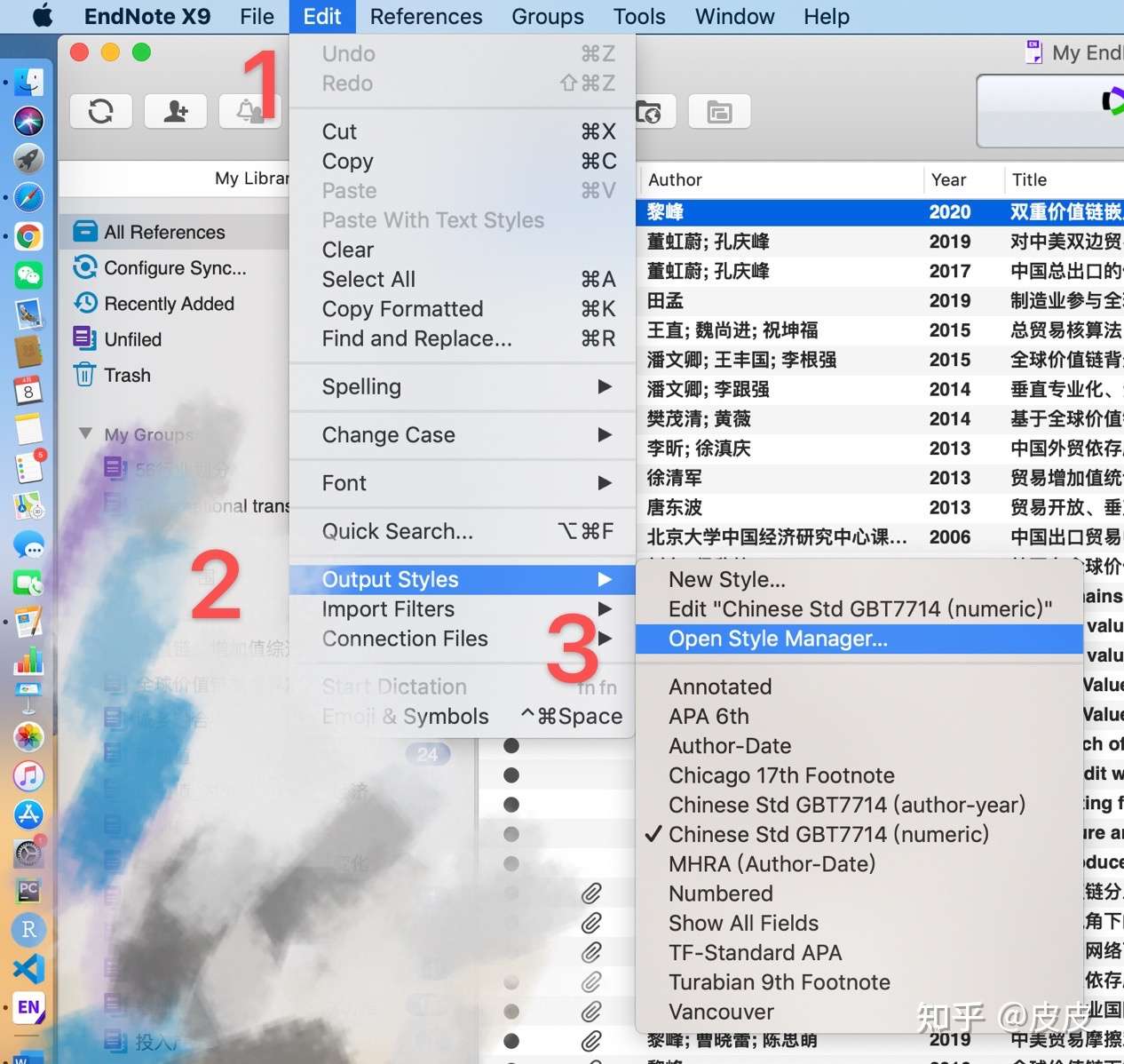 Mac版endnote指定参考文献格式插入 知乎