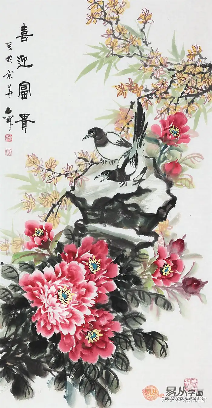 进门玄关墙挂这些花鸟画，真真赏心悦目- 知乎