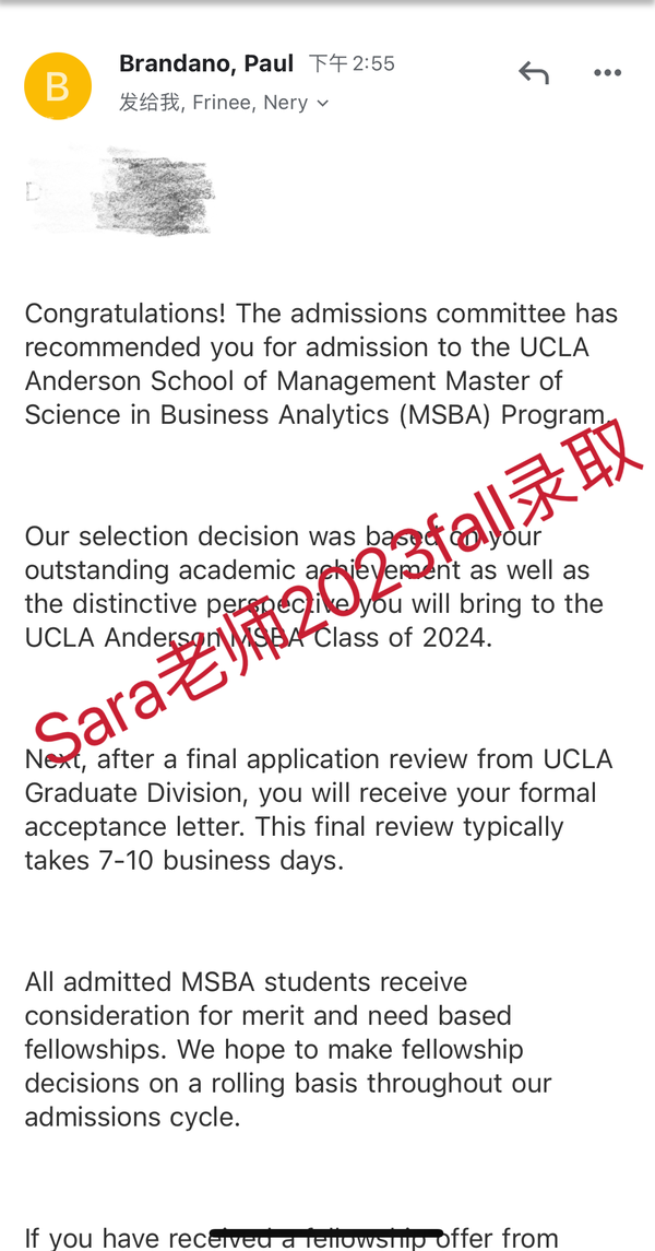 李丽Sara留学规划 的想法: Ucla Msba推研信 ##UCLA# # Msba# - 知乎