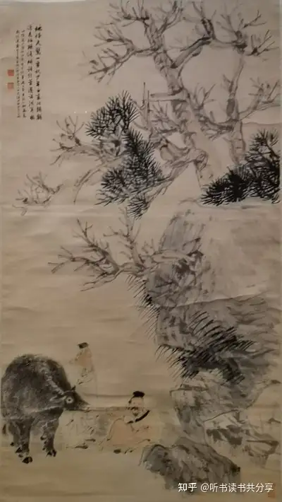 B-3127【真作】古画・無落款？ 肉筆絹本淡彩 親鸞聖人 御影像画賛 掛軸