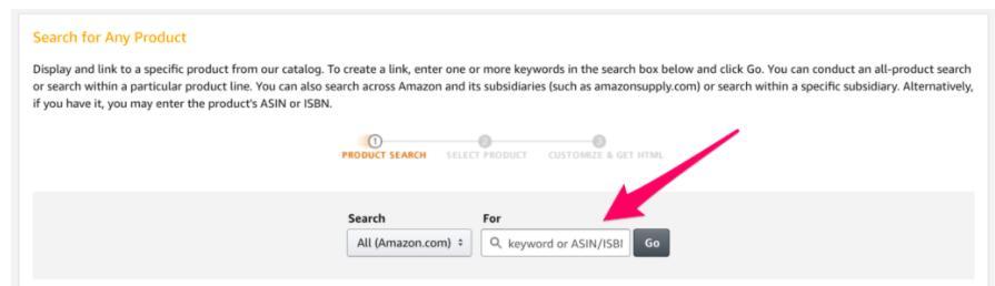 Where to search for products to promote in Amazon