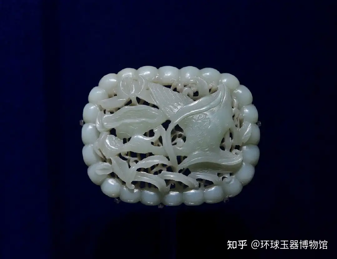 中国 玉石白玉彫刻 玉器 環 装飾品 C 3757E-