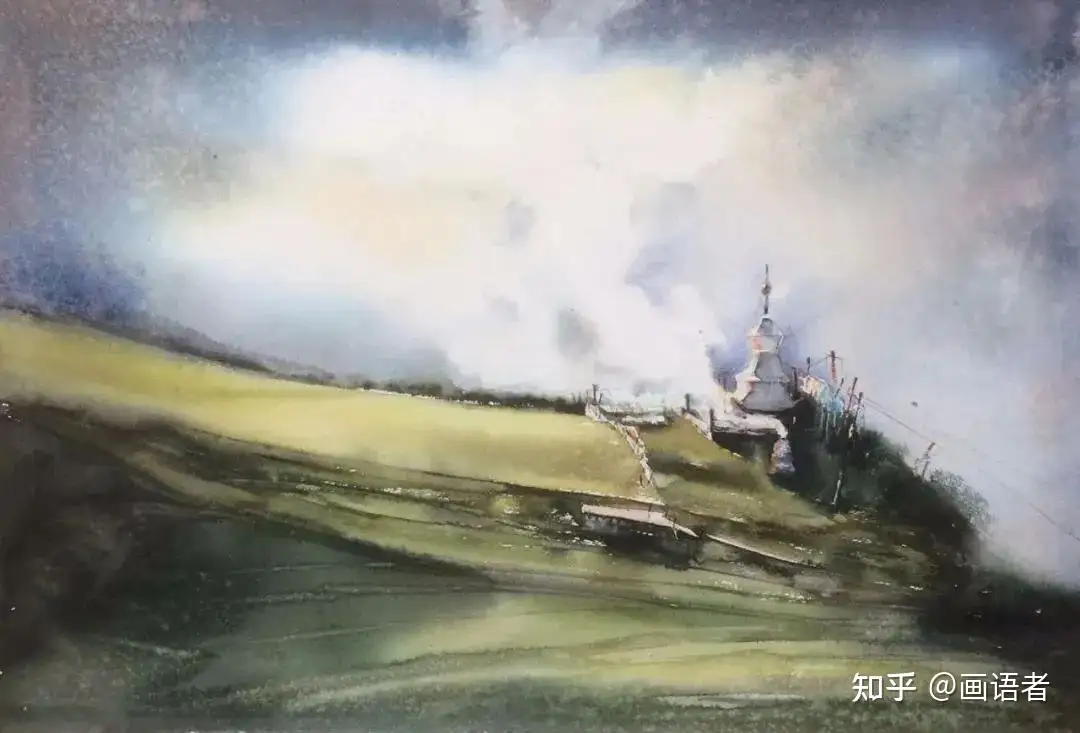 油彩画 真筆保証 富士山と滝と紅葉 自作絵画 堀口 守