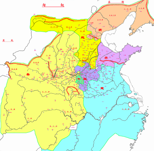 注:以上七國地圖來自於網絡,作者長城長;戰爭地圖來自於《中國曆代