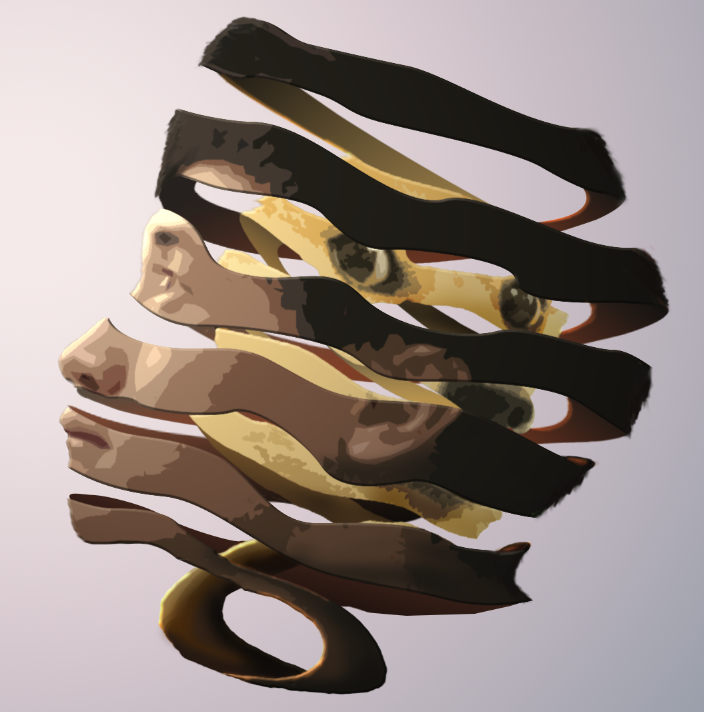 这种把人脸P到削好的苹果皮上的效果用Pho