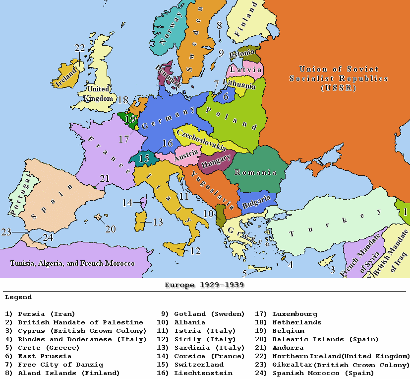 二战前欧洲地图 1939图片