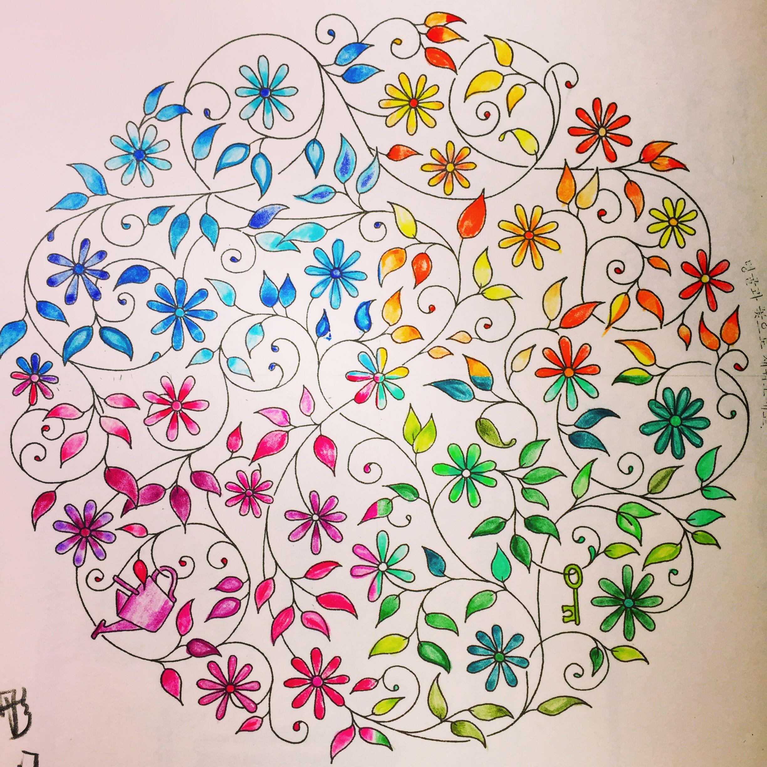 可以分享一下自己在秘密花园的涂色作品吗