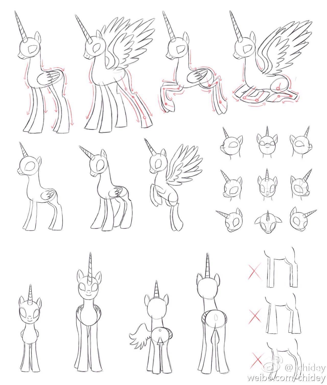 如何画彩虹小马