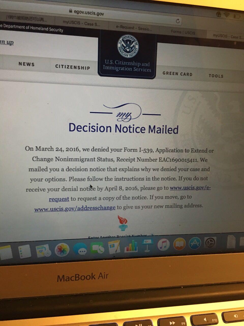 大神们:求助!在美国境内从J1签证转F1签证被拒