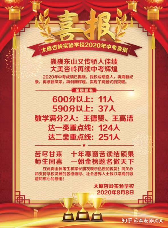 这里面从山大附中的605分,到最低的进山中学506分,整整有100分的差距.