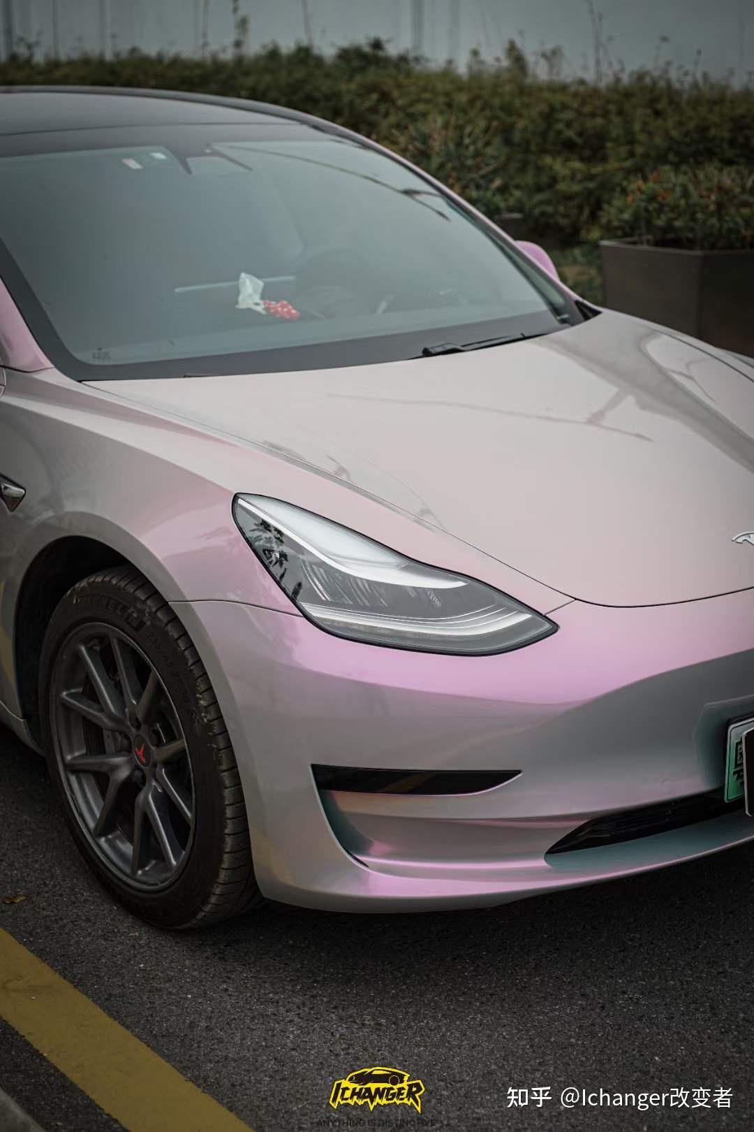 特斯拉model3汽车ichangericr改变者改色膜梦幻火山灰
