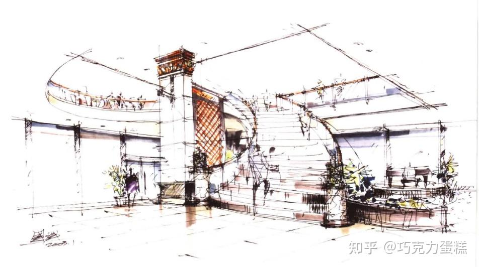 手绘效果图表现技法——室内陈设练习 - 知乎
