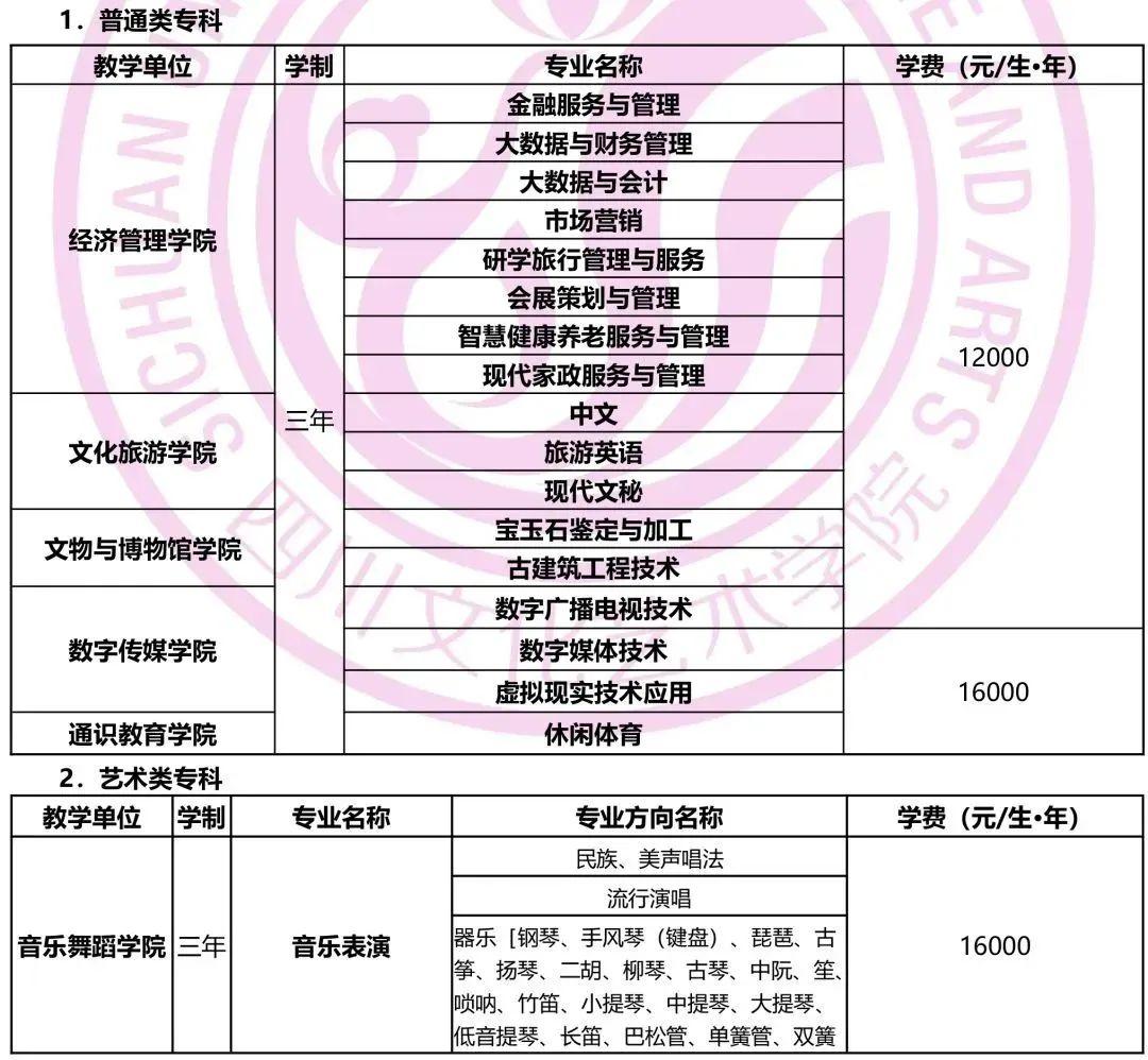 四川艺术文化学院学费图片