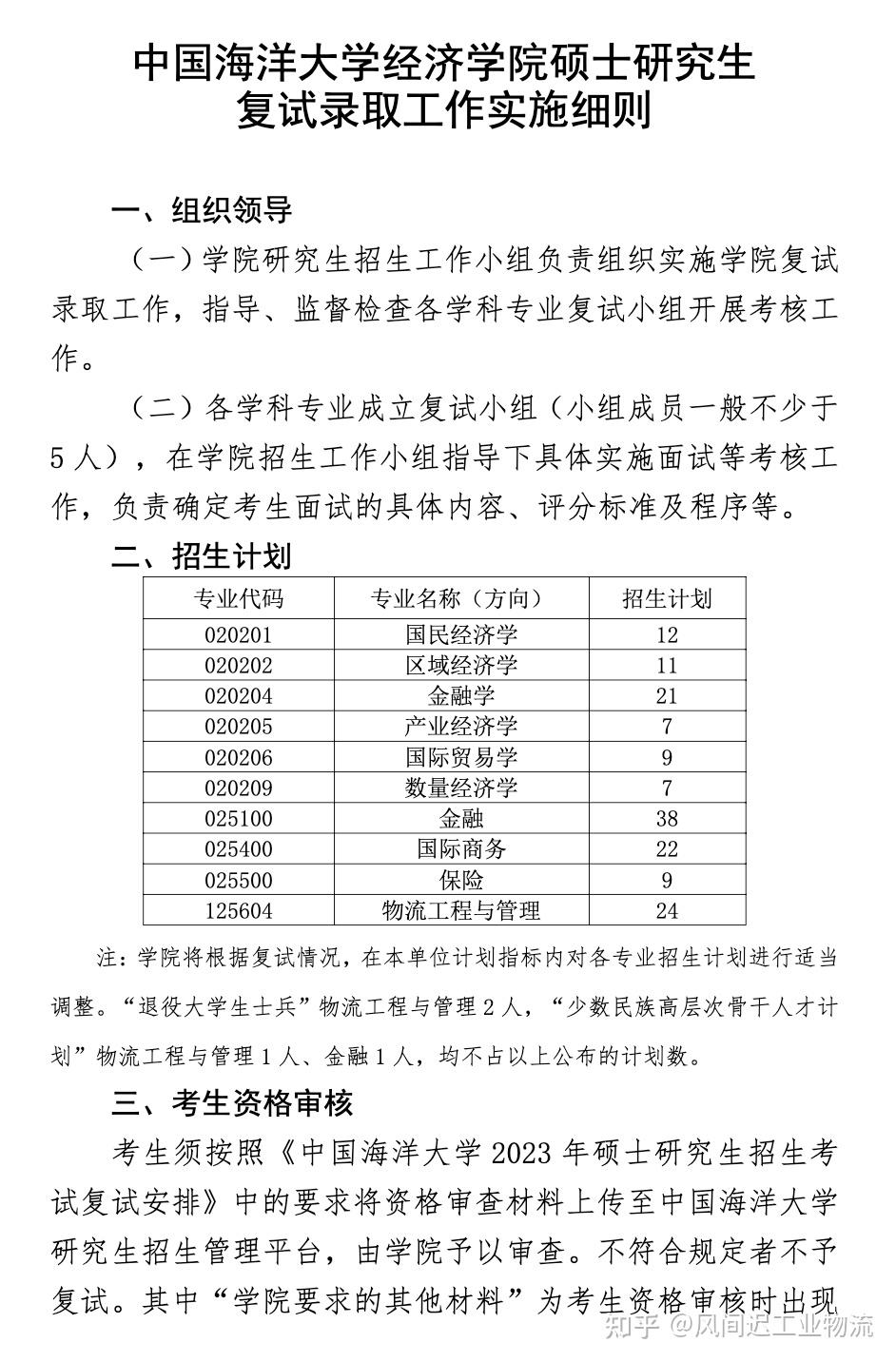 24考研擇校中國海洋大學物流工程與管理最新考情分析初試複試內容歷年