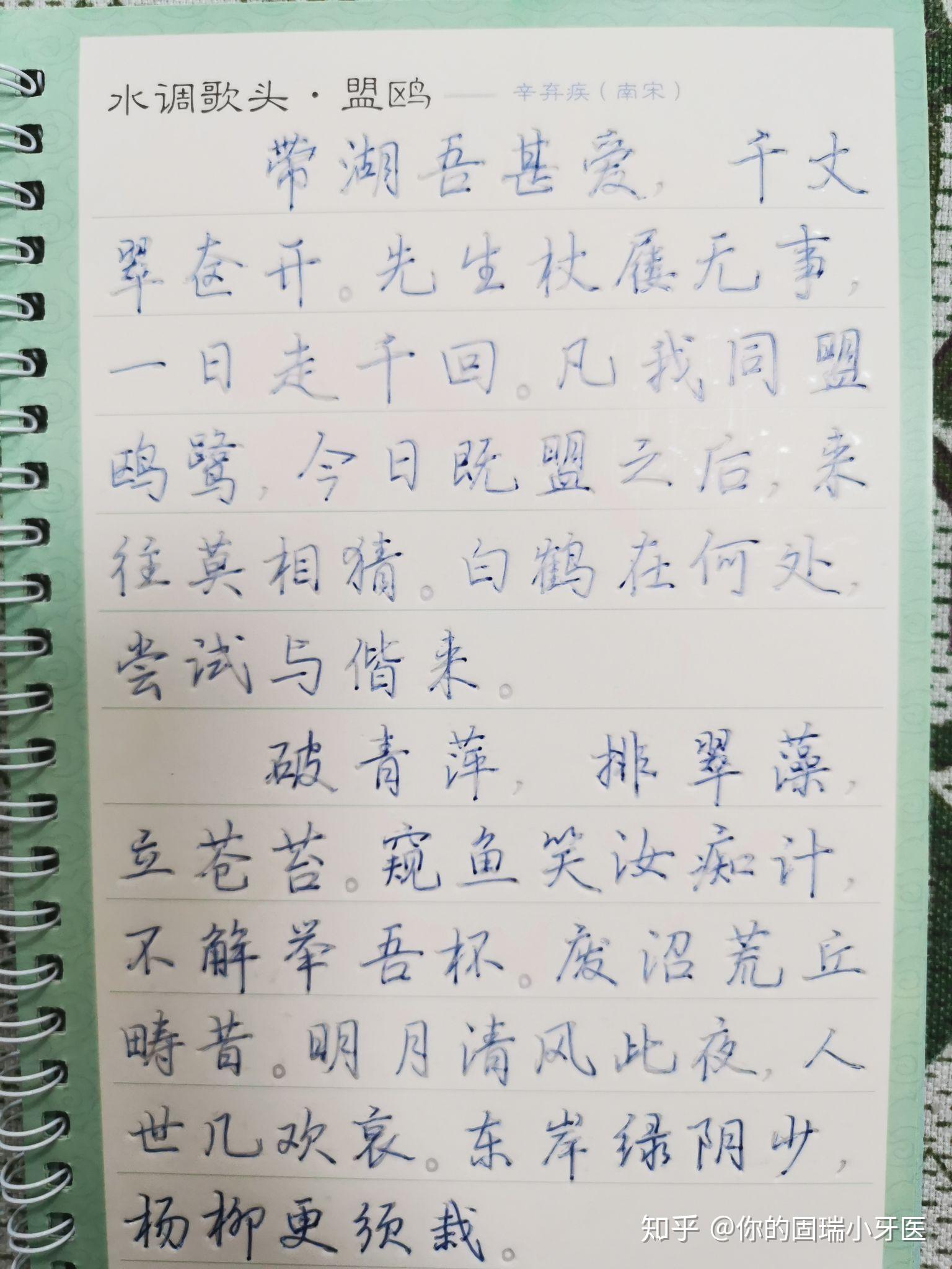 硬笔,行书(唐诗宋词) 