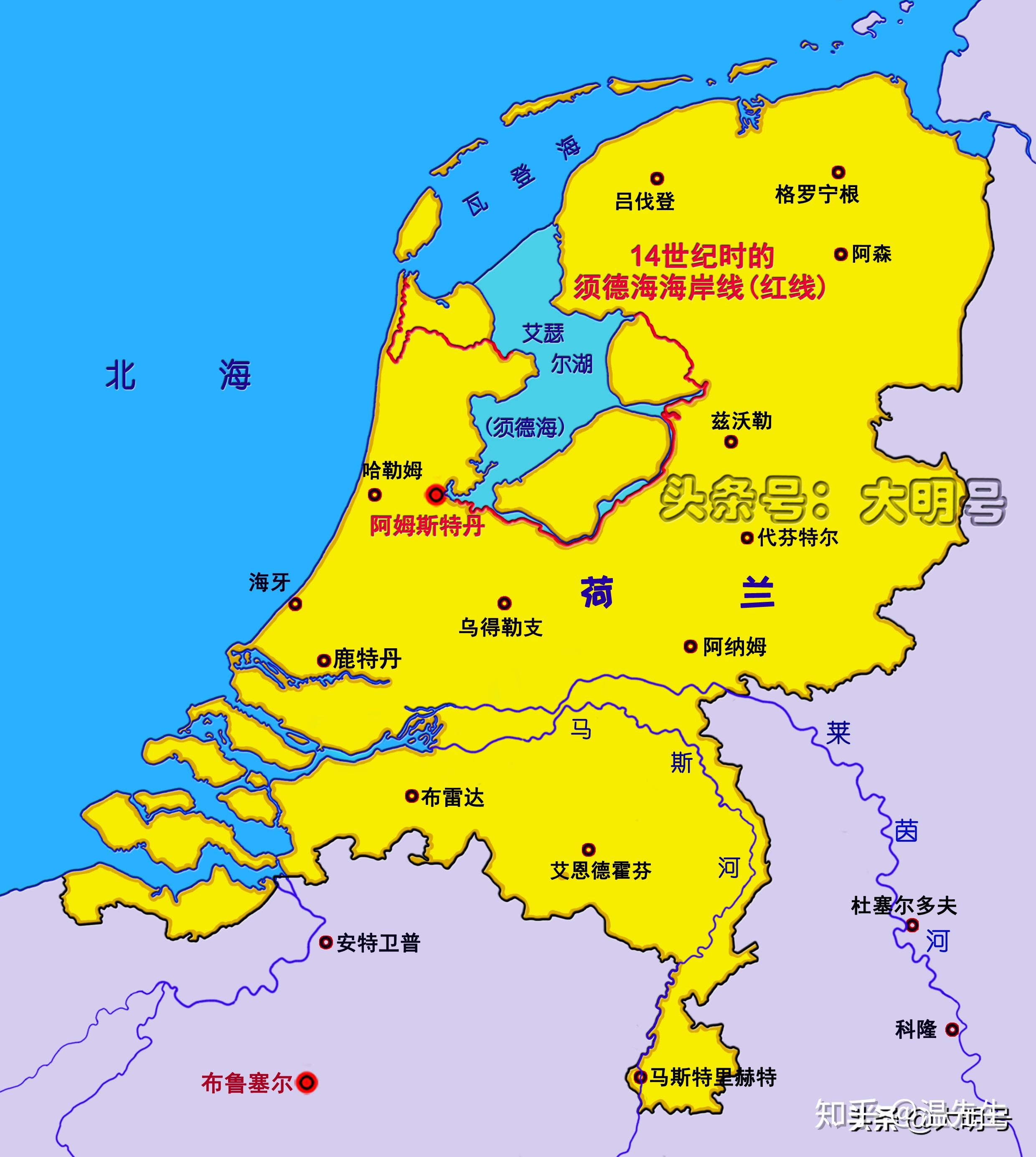 荷兰地图高清版可放大图片