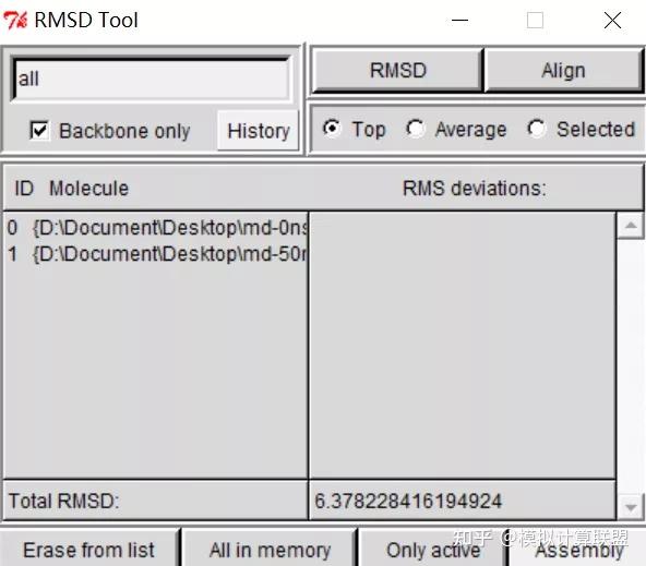 vmd measure rmsd