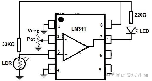LM311 IC：引脚配置、电路图和应用 - 知乎