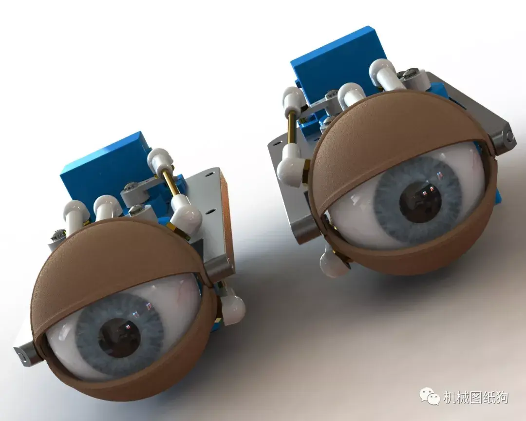 机器人机械眼睛控制结构3d图纸solidworks设计附igs