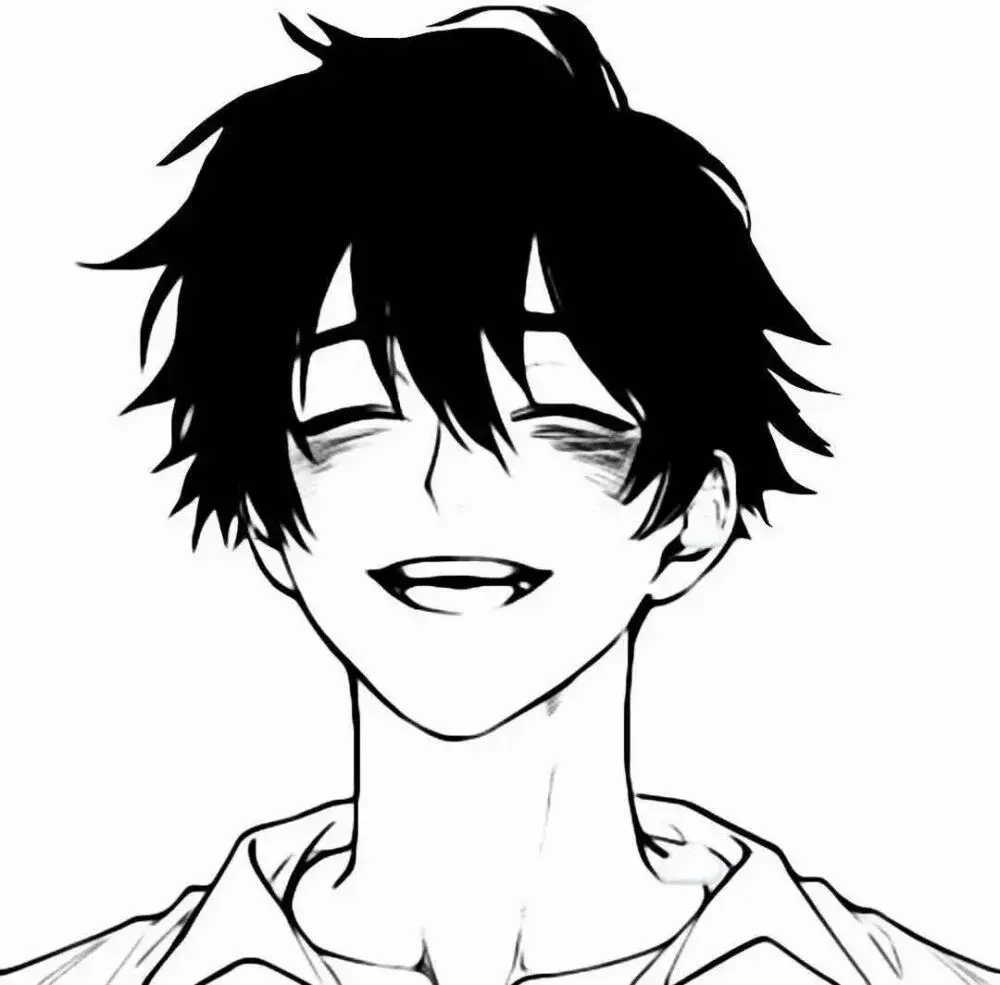 一个人走路是和地球的单独约会漫画风黑白男头