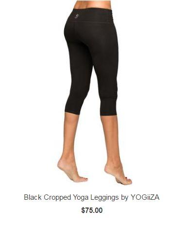 Black Cropped Yoga Leggings by YOGiiZA 