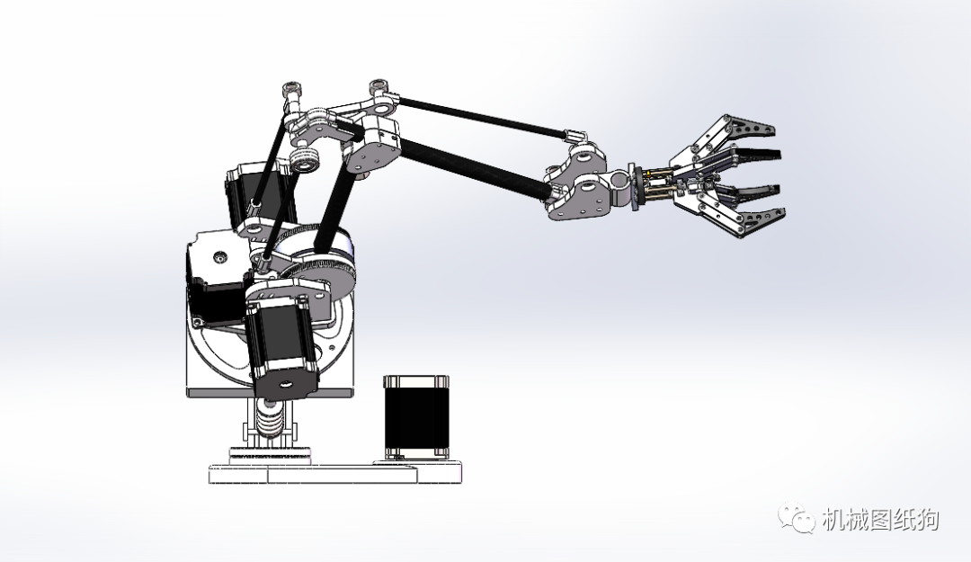 機器人2x4dofbiarm機械臂機械爪3d數模圖紙solidworks設計