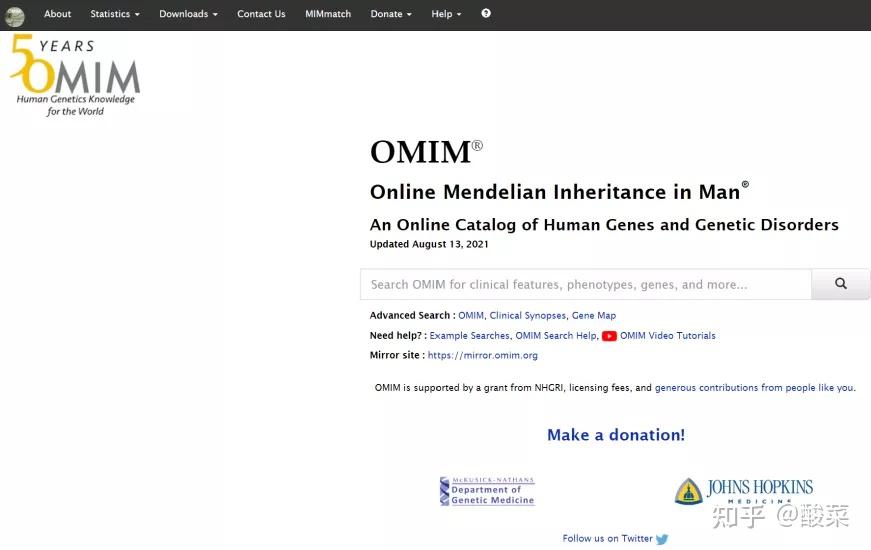 OMIM数据库使用教程免费领!文末免费领! 知乎