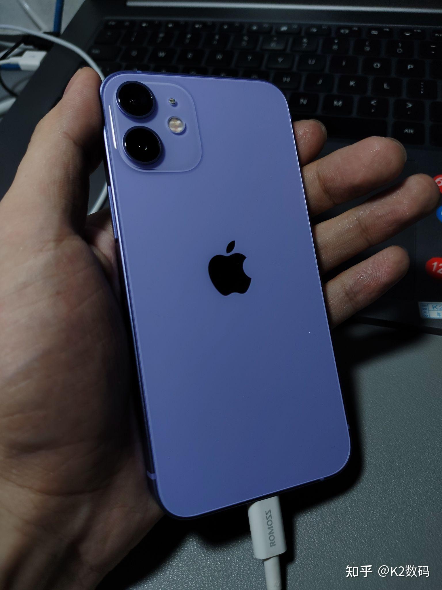新款iphone12mini紫色上手小巧漂亮